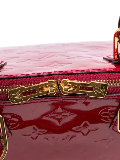 Pre-owned Louis Vuitton 2013 Monogram Vernis Alma Pm Handbag In Red