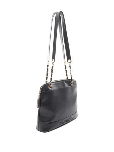 Pre-owned Chanel 1996-1997 Chain Shoulder Bag In Black