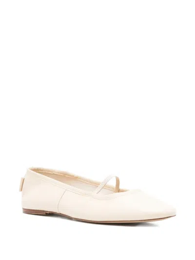 Apc Swan Leather Pointed-toe Flats In Neutral