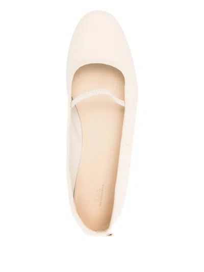 Apc Swan Leather Pointed-toe Flats In Neutral