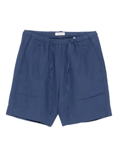 Marc O'polo Drawstring-fastening Linen Shorts In Blue