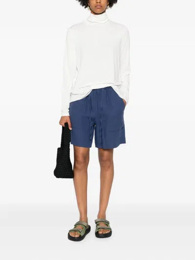 Marc O'polo Drawstring-fastening Linen Shorts In Blue