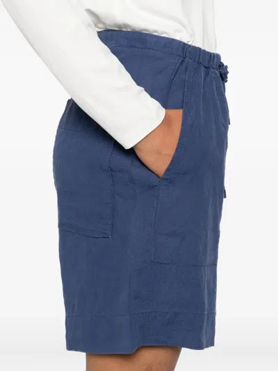 Marc O'polo Drawstring-fastening Linen Shorts In Blue