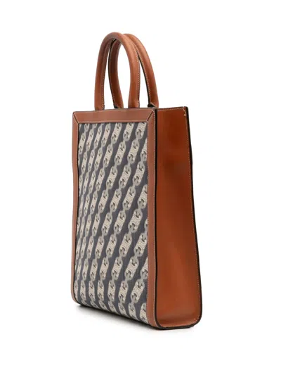 Pre-owned Celine 2020 Small Triomphe Canvas Maillon Vertical Cabas Satchel In Blue