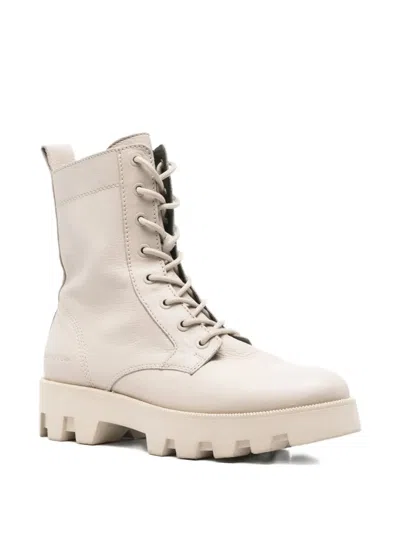 系带厚底中筒靴