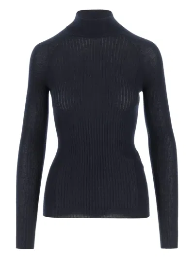 Sa Su Phi Ribbed High-neck Sweater In Blue