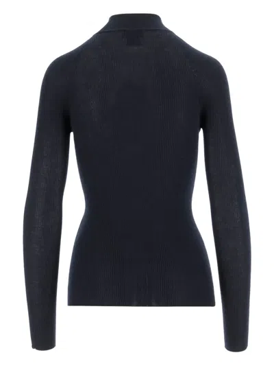 Sa Su Phi Ribbed High-neck Sweater In Blue