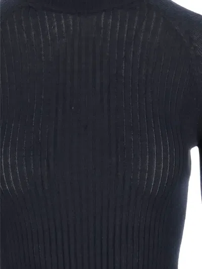 Sa Su Phi Ribbed High-neck Sweater In Blue