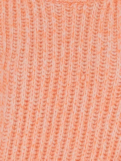 Sa Su Phi Sleeveless Ribbed Wool Blend Jumper In Orange