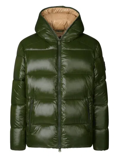 Save The Duck Hooded Puffer Jacket In Green