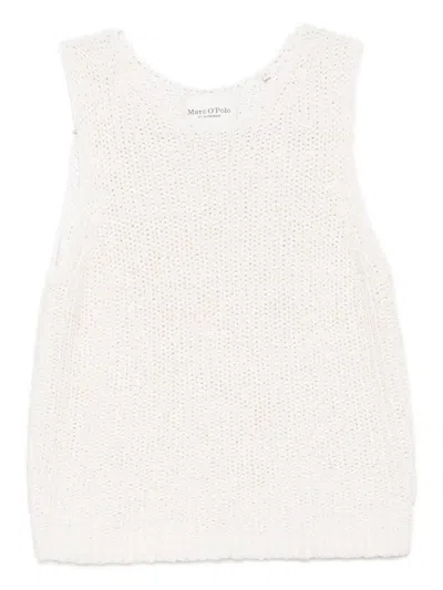 Marc O'polo Open-knit Sleeveless Top In White