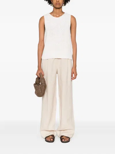 Marc O'polo Open-knit Sleeveless Top In White