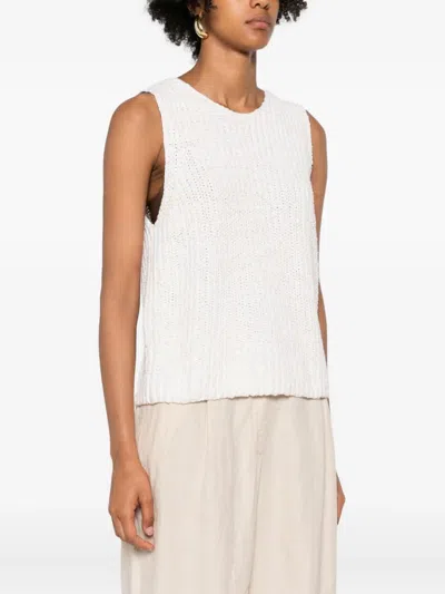 Marc O'polo Open-knit Sleeveless Top In White