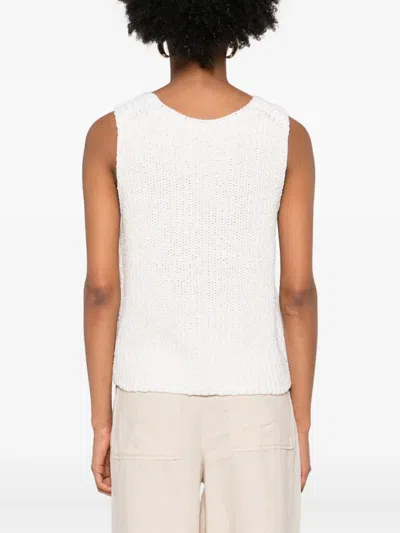 Marc O'polo Open-knit Sleeveless Top In White