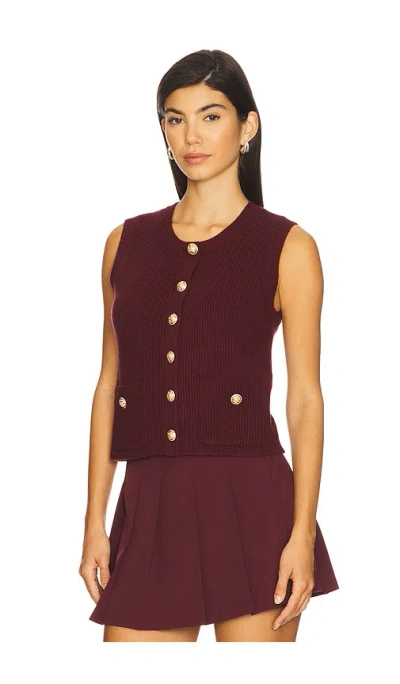 Steve Madden Aliya Sweater Vest In Burgundy