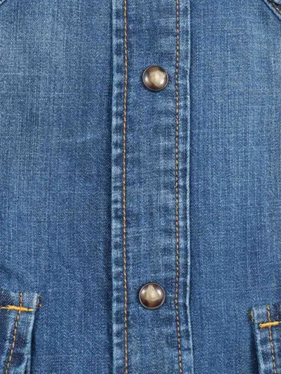 Jacob Cohen Denim Jacket With Chest Pockets And Point Collar In Blue