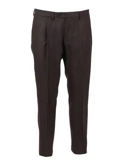 Lardini Tailored Brown Checkered Two-piece Suit In Brown