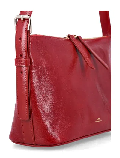 Apc A.p.c. Zippered Shoulder Bag With Top Handle In Red