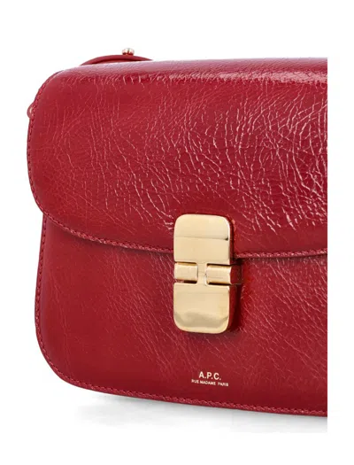 Apc A.p.c. Compact Grace Cross-body Bag With Magnetic Flap Closure In Red
