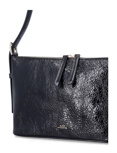 Apc Vera Textured Shoulder Bag With Adjustable Strap In Black