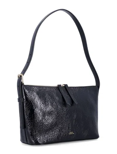 Apc Vera Textured Shoulder Bag With Adjustable Strap In Black