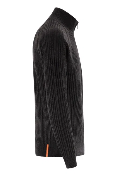 Rrd Velvet Turtleneck Knit In Black