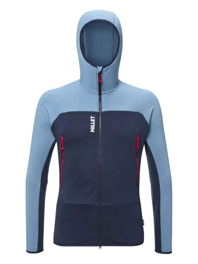 Pascal Millet Fusion Grid Hooded Fleece Jacket In Purple