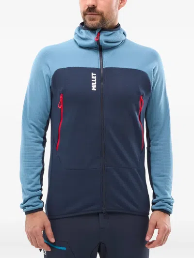 Pascal Millet Fusion Grid Hooded Fleece Jacket In Purple