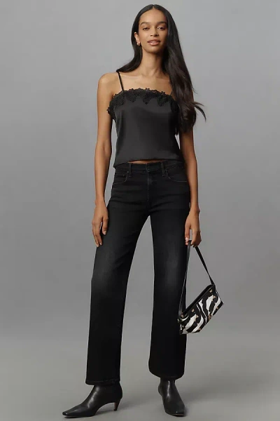 Mother The Roller Sneak Flared Jeans In Black
