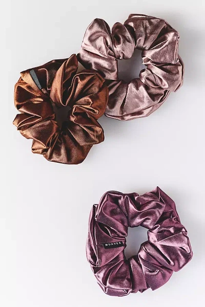 Muaves Satin Scrunchies, Set Of 3 In Sand