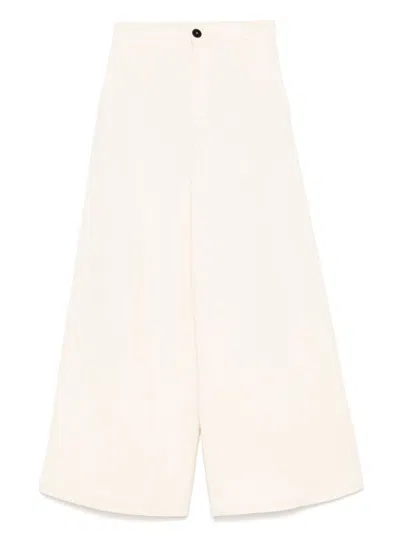 Forte Forte Women Cotton High-waisted Trousers In Sand