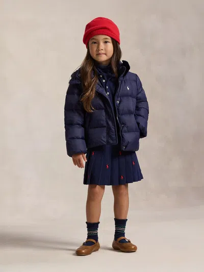 Ralph Lauren Long-sleeved Down Jacket In Blue