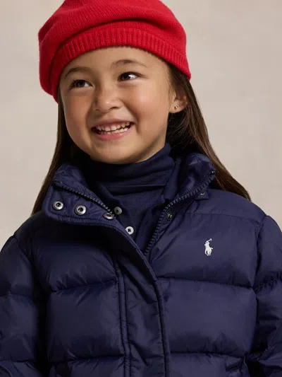Ralph Lauren Long-sleeved Down Jacket In Blue