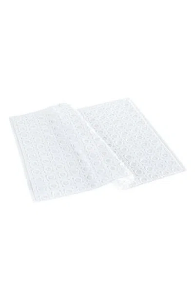 Brooks Brothers Circle-in-square Bath Mat In White