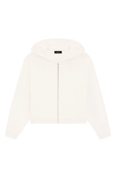 Theory Zip-up Hoodie In Rounded Cotton In Brown