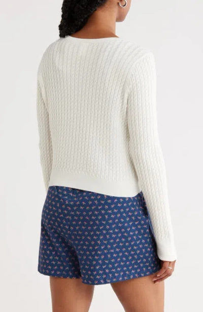 Abound Cable Knit Cardigan In White