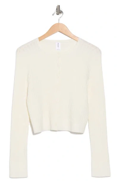 Abound Cable Knit Cardigan In White