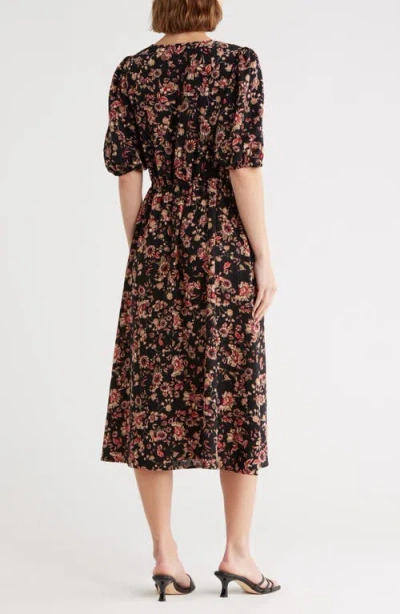 Melrose And Market Ruffle Yoke Midi Dress In Multi