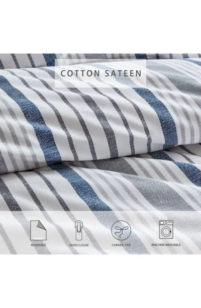Stone Cottage Conrad Reversible Cotton Sateen Comforter & Sham Set In Blue