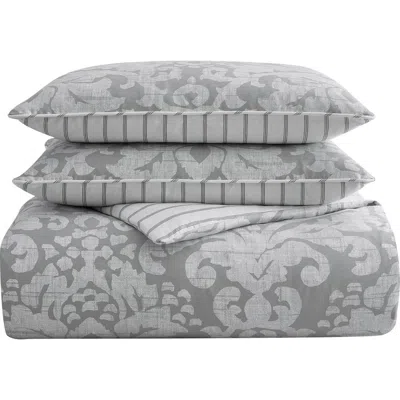 Stone Cottage Camden Cotton Sateen Comforter & Sham Set In Gray