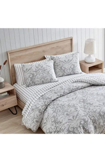 Stone Cottage Camden Cotton Sateen Comforter & Sham Set In Gray
