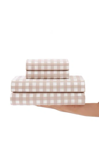 Stone Cottage Cottage Check 200 Thread Count Cotton Percale Sheet Set In Neutral