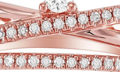 Frankie & Zoe Diamond Crisscross Ring In Gold