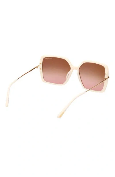 Tom Ford Joanna Amber Acetate Butterfly Sunglasses In Brown