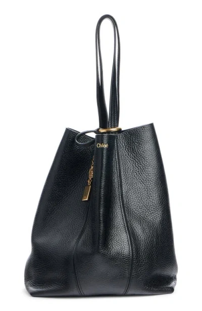 Chloé Borsa Shopping Spin Piccola In Pelle Nera Donna In Black