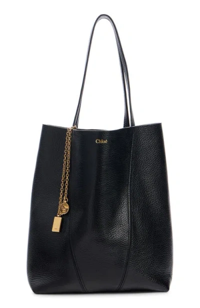 Chloé Borsa Shopping Spin Piccola In Pelle Nera Donna In Black