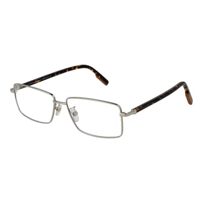 Ermenegildo Zegna Silver Men Optical Frames In Metallic