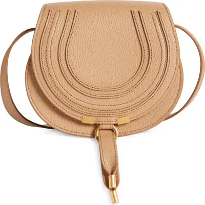 Chloé Small Marcie Leather Crossbody Bag In Neutral