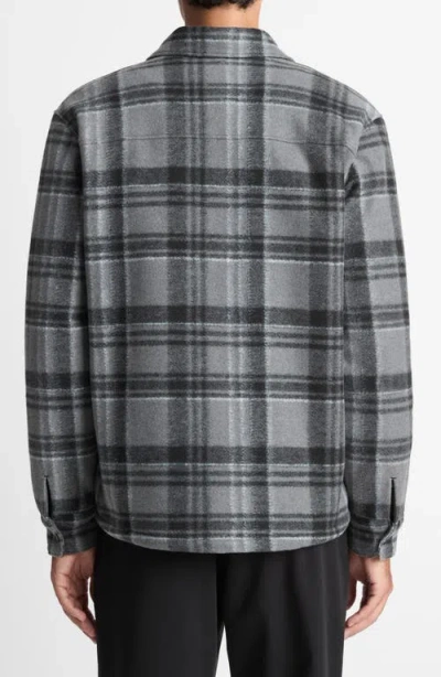 Vince Fleece Lined Shirt Jacket In Gray