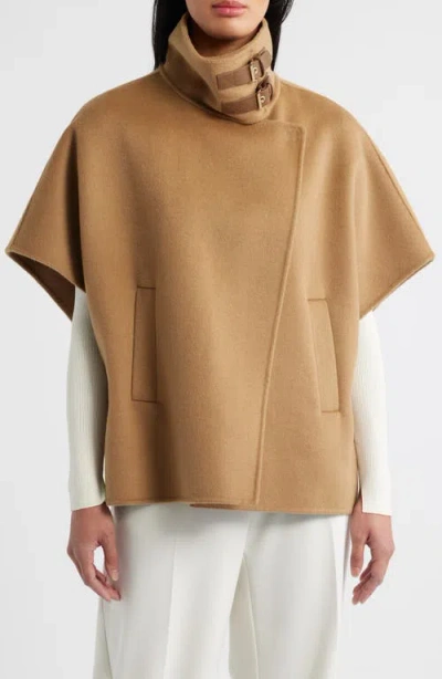 Michael Kors Double Face Wool Blend Cape In Gray